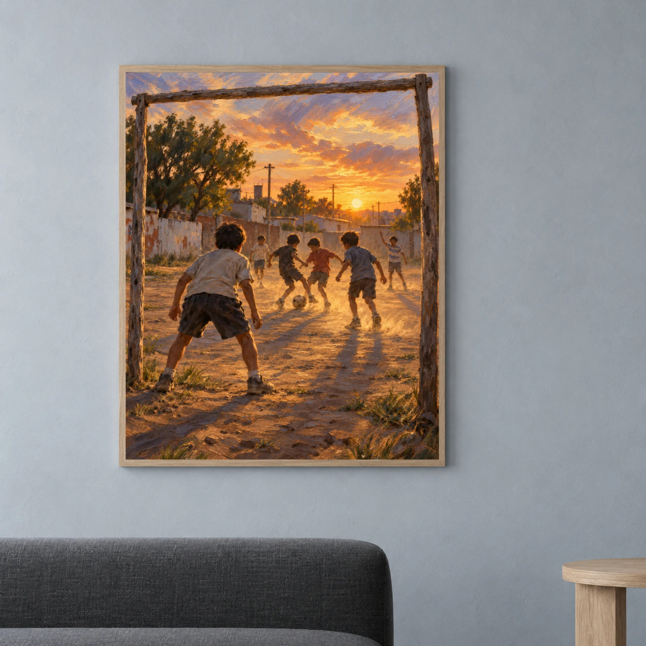 The same artwork shown in a second room setting.