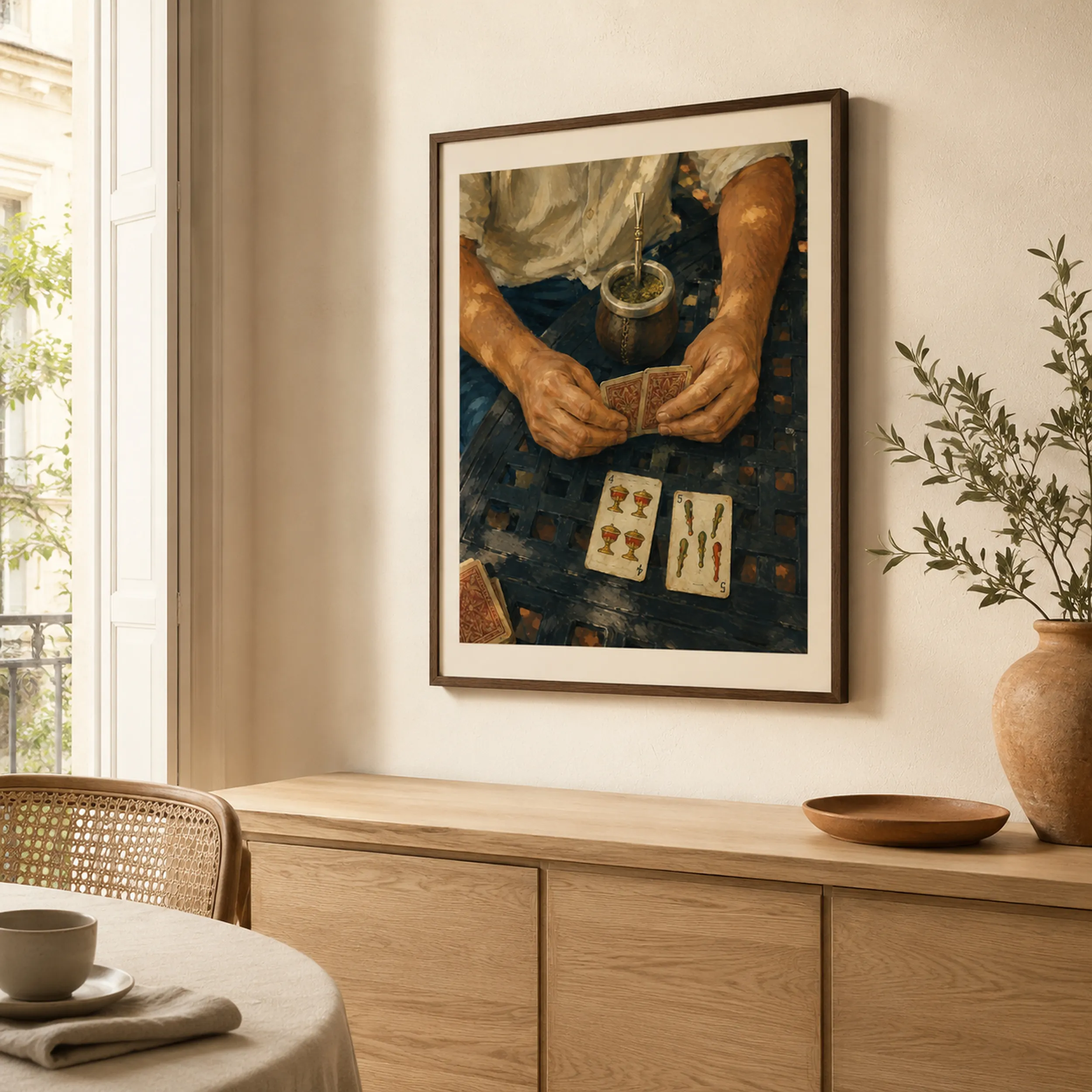 The same artwork shown in a second room setting.